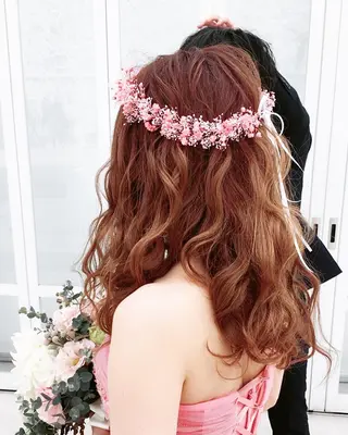 ロング ヘアアレンジ ヘアアンドメイクムタ 新居のヘアスタイル