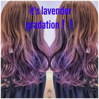 ロング カラー ハイライト/ブリーチ バレイヤージュ関佳祐のヘアスタイル