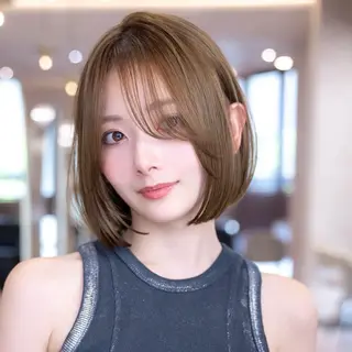 ミディアム 渋谷／タッセルボブ ／顔周り/加邊凌也のヘアスタイル