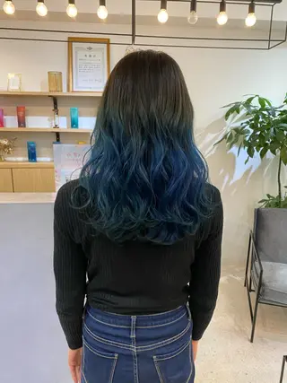 ロング カラー ボブ、縮毛矯正👑 心斎橋/高城涼也のヘアスタイル