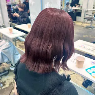 ミディアム カラー ヘアアレンジ 🥀モテ暖色× エクステ🥀あかりのヘアスタイル