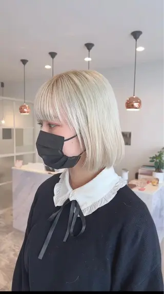 ショート ブリーチ毛に縮毛矯正 ✨カラー✨山田 正幸のヘアスタイル