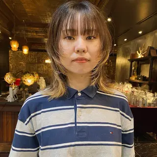 ミディアム カラー ニュアンスデザイン/ SHOUTOのヘアスタイル