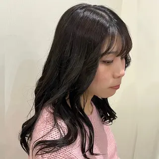 セミロング カラー 石田゛ ですっのヘアスタイル