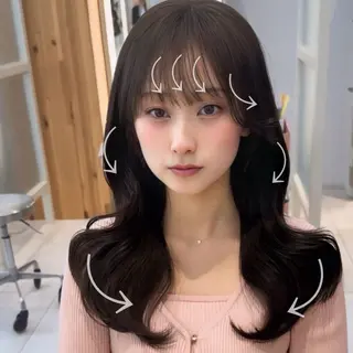 セミロング カラー 顔周り特化/韓国ヘア /レイヤー/吉野幸大のヘアスタイル