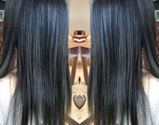 ロング カラー 湯浅  隆のヘアスタイル