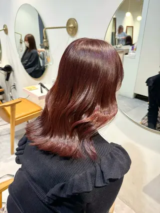 セミロング カラー ayaka♡ 柔らかカラーのヘアスタイル