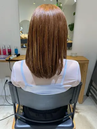 セミロング カラー ヘアアレンジ 、 、のヘアスタイル