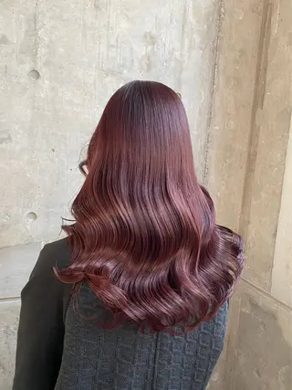 ロング カラー 💗ブリーチなしで できる暖色カラー💗のヘアスタイル