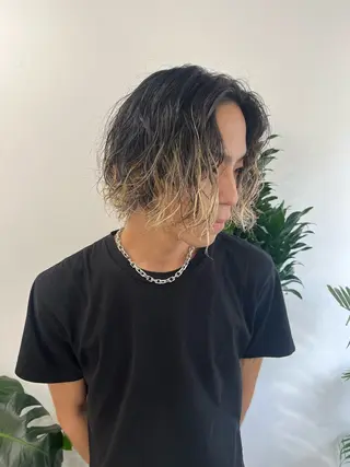 ミディアム カラー パーマ ヘアアレンジ メンズ 💎髪質改善特化💎 RUITOのヘアスタイル