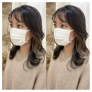 ミディアム カラー 村山 茉衣のヘアスタイル