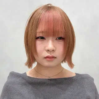 ショート カラー ✨ブリーチ支持No1 複雑履歴修正/舘岡のヘアスタイル