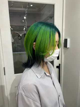 ミディアム カラー ハイトーン/ウルフ /小澤凌祐🦕のヘアスタイル