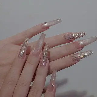ネイル ネイリストゆか💅 長さだし、深爪矯正のネイルデザイン