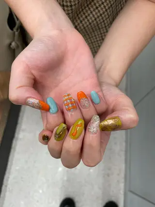 ネイル 束感まつ毛/ネイル/ LED♥KIRARAのマツエク・マツパデザイン