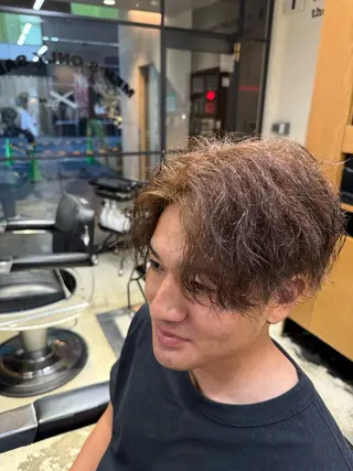 ミディアム パーマ メンズ メンズカット、パーマ 特化美容師🌀/高田のヘアスタイル