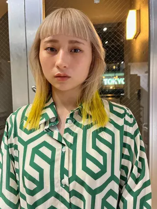 ミディアム ハイトーンNo.1✨ パーマ✨イマイタツヤのヘアスタイル