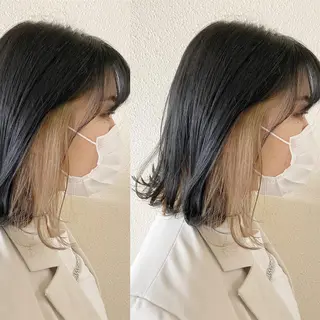 ミディアム カラー ツキノキ ミナのヘアスタイル