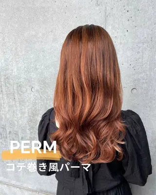ミディアム パーマ コテ巻き風パーマ★ はるさんのヘアスタイル