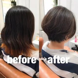 ショート 艶カラー/フェイス レイヤー/たむのヘアスタイル