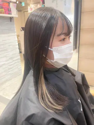 セミロング カラー youres hair 髪質改善トリートメント&ヘッドスパ  新宿三丁目店【ユアーズヘア】所属・🦋透明感カラー 👑NODOKA🦋のヘアスタイル