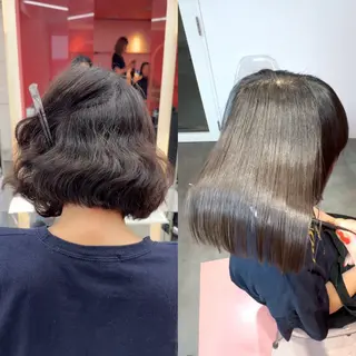 ショート カラー 莉乃/縮毛矯正/髪質 改善/艶カラーのヘアスタイル