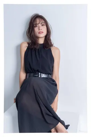 セミロング カラー パーマ リルウヘアー 天王寺のヘアスタイル