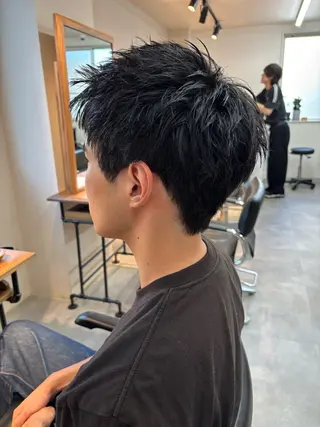 メンズ フェザーパーマ/韓国 /メンズカット/保立のヘアスタイル