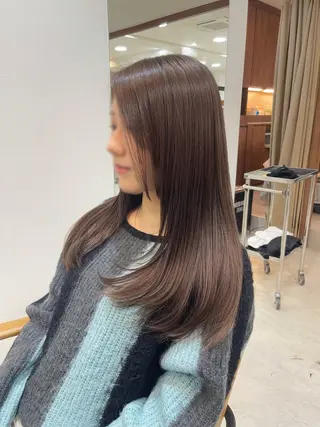 ロング カラー トゥサリ/ 海外ヘア/レイヤーのヘアスタイル