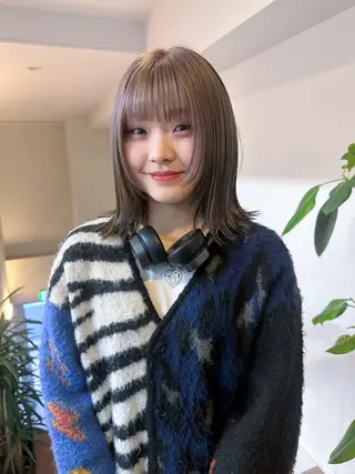 ミディアム カラー Cinq所属・ハイライト🌟/ ボブ/豊田のヘアスタイル