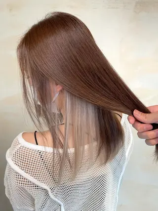 セミロング ブリーチ🔥ベージュ /グレー/daikiのヘアスタイル