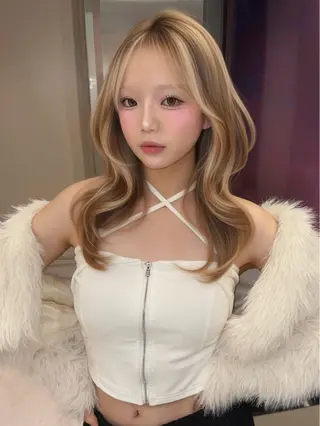 ロング カラー 韓国ヘア りんのヘアスタイル