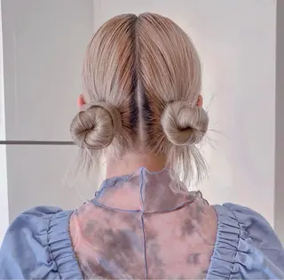 ロング ヘアアレンジ デザインカラー/中性 ウルフ/mitsuのヘアスタイル