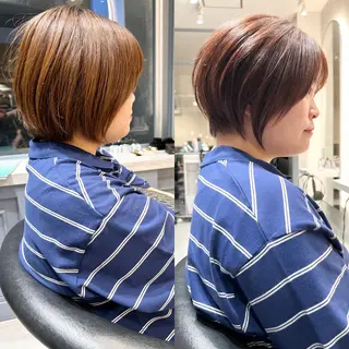 ショート カラー ショート レイヤー ロンド　エメのヘアスタイル
