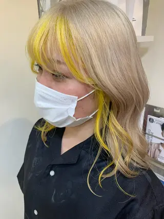 セミロング カラー 平野 優奈のヘアスタイル