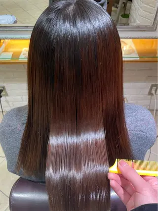 セミロング 佐藤貫成【縮毛矯正/ カラー/髪質改善】のヘアスタイル