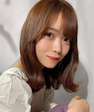 ミディアム 🧡くびれヘア/前髪 顔周り🧡久原結衣のヘアスタイル