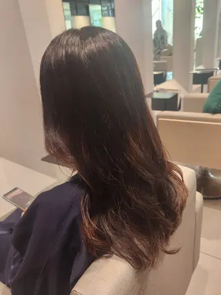 セミロング パーマ 💜艶髪カラー💜 🎶富川美希🎶のヘアスタイル