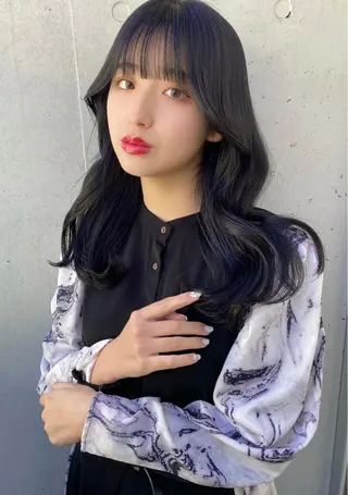 ロング レイヤーカット /透明感/千葉怜寿のヘアスタイル