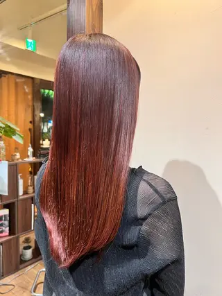 ロング カラー Luster Friends所属・まゆ | 艶カラー | ストレートのヘアスタイル