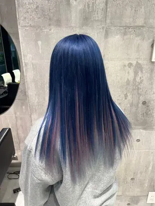 ロング カラー ヘアアレンジ メンズ のん🎀ハイトーン/ レイヤーカット🐳のヘアスタイル