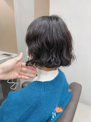 ショート パーマ ボブパーマコテ巻き風 パーマNo1深江秀平のヘアスタイル