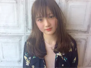 セミロング カラー パーマ ヘアアレンジ 日比 貴大/ minim hairのヘアスタイル