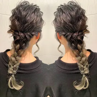 セミロング カラー ヘアアレンジ Merci メルシー 福岡、今泉のヘアスタイル