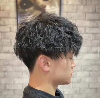 ショート パーマ メンズ ねこの王子様。所属・藤山 紗也加のヘアスタイル