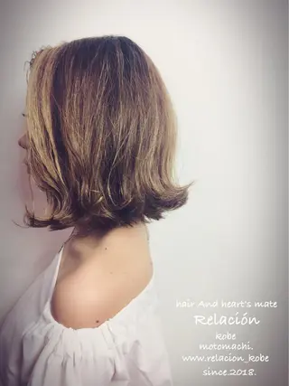 ミディアム カラー ヘアアレンジ Relación / レラシオン所属・岩崎 克秀のヘアスタイル