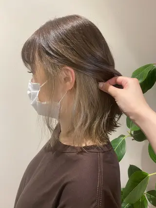 ミディアム カラー 韓国ヘア♡おくれ毛♡ ボブ♡sayakaのヘアスタイル