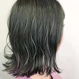 ミディアム カラー リルウヘアー 天王寺のヘアスタイル