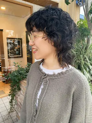 ミディアム カラー パーマ 宮口かなた🍊 カットモデル募集のヘアスタイル