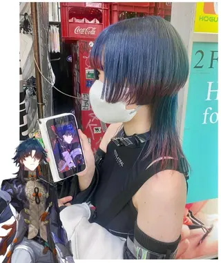 ミディアム カラー GARU-ガル-所属・TSUNO🦖 派手髪/オタク美容師のヘアスタイル